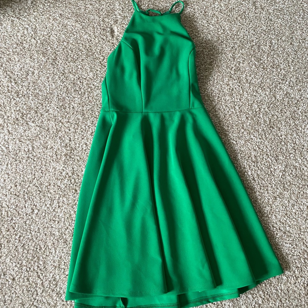 Green asymmetrical dress